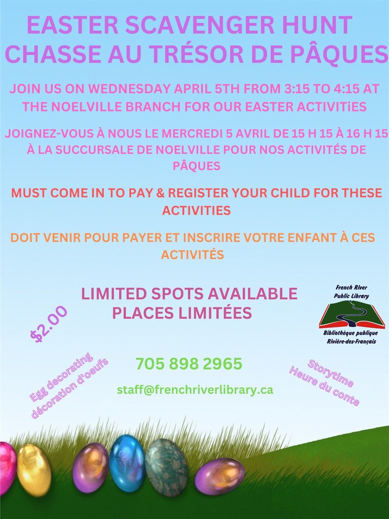 Easter Scevenger Hunt - Noelville Library