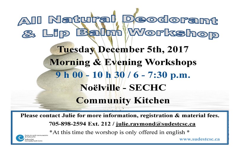All Natural Deodorant and Lip Balm Workshop